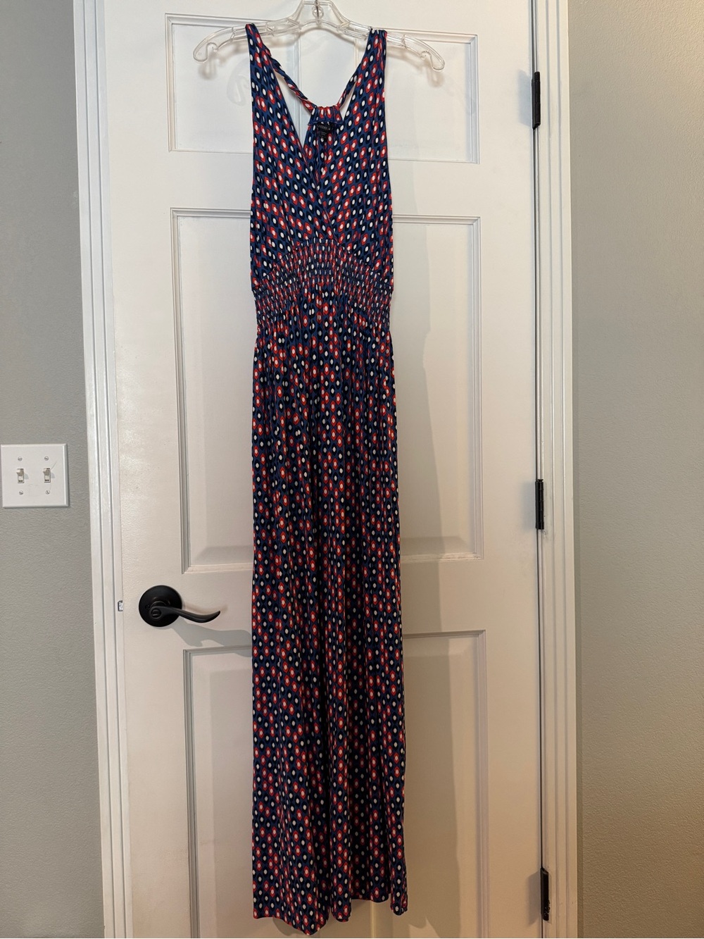 Felicity & Coco Navy and Coral Printed Maxi Dress
